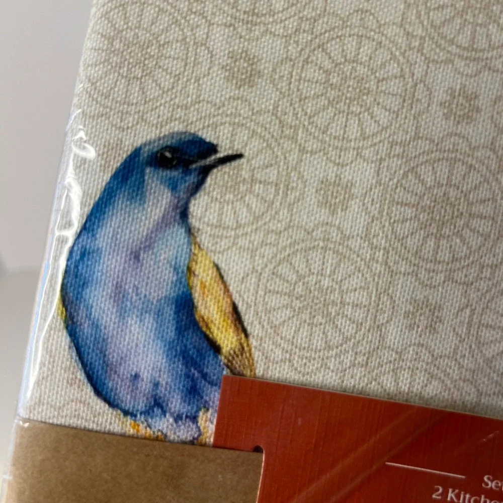 Maison d'Hermine Birdies On Wire‎ Kitchen Towel Set  of 2 Cotton 20 x 27.5